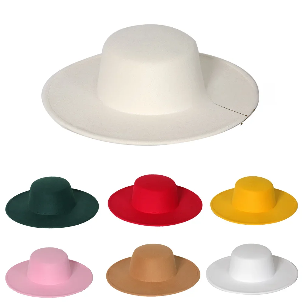 GIRL HAT Bowler Hat Fedora Hat For Women White Flat Hat Belt Luxury Ladies Wedding Cap Panama Autumn Winter Fedora Hats шапка — zdjęcie 2