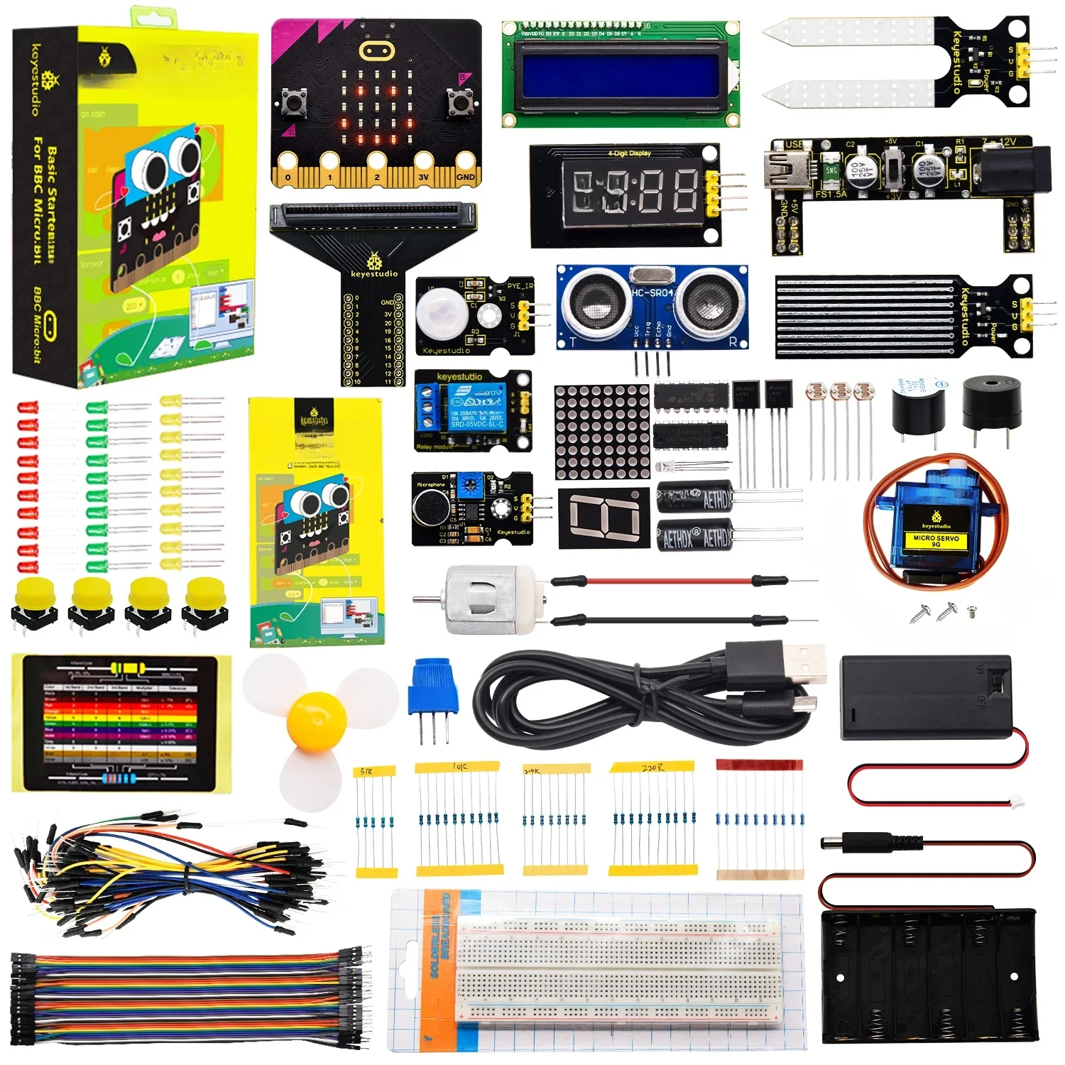 Keyestudio Opcjonalny Zestaw Startowy Microbit V2.2 Basic dla BBC Micro:bit, Zestaw STEM do Programowania dla Uczniów + Poradnik, 38 Projektów — zdjęcie produktu 7