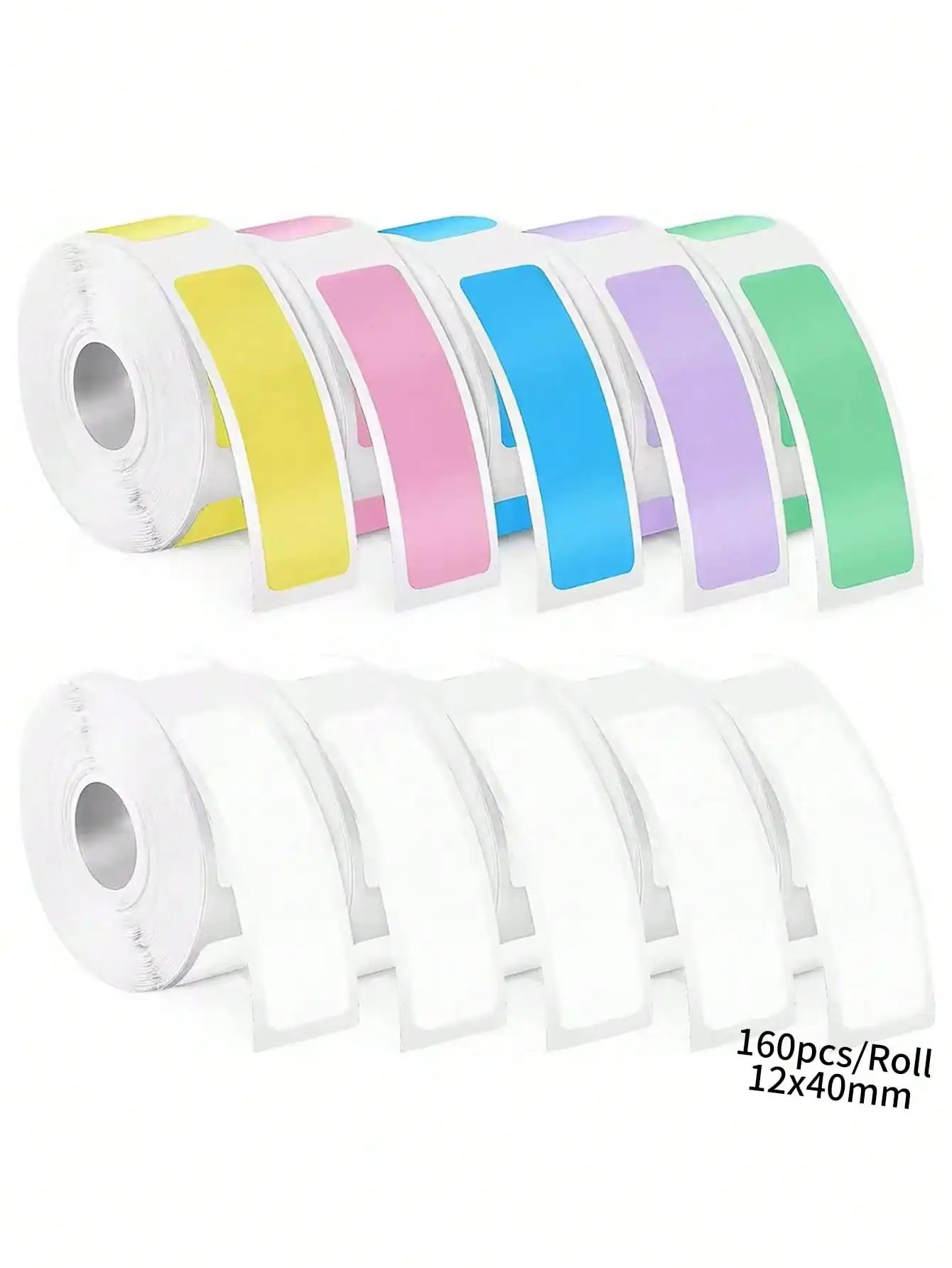 160pcs/1Roll P12 P15 Thermal Label Sticker 12mm*40mm Tape Compatible Phomemo D30 Q30 Marklife P11 P50 L12 DELI Q2 Labeller