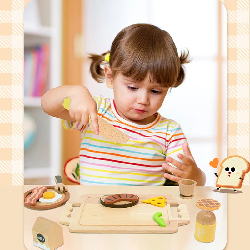 シミュレーションキッチンふりおもちゃ木製朝食調理おもちゃセットキッチンアクセサリーモンテッソーリ教育玩具キッズギフト用