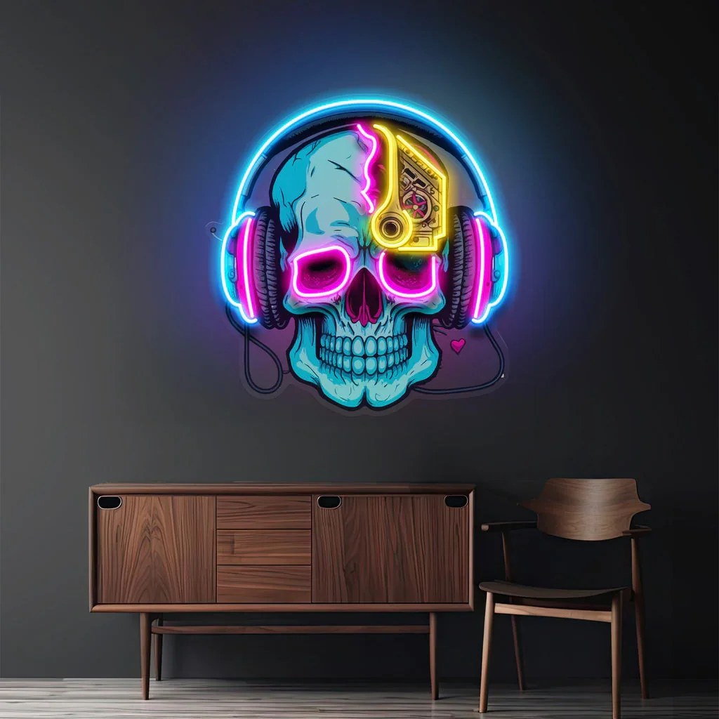 Personalized Skull LED Neon Sign Birthday Gifts for Kids Bedroom Night Lamp  Living Room Game Room Shop Restaurant Bar Neon