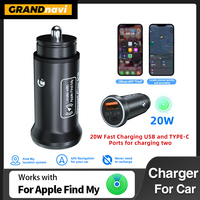 Universal Mini GPS Locator Track Car Charger Cigarette Lighter USB Type-C Adapter Hidden Use For iPhone IOS Apple Find My APP