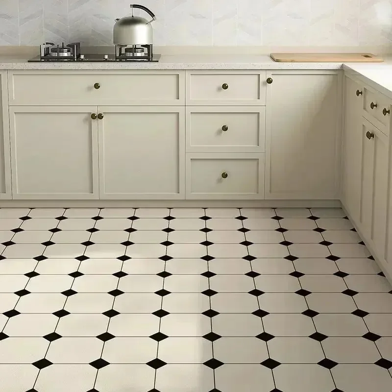 Keuken Tapijt Anti-Fouling Olie-Proof Rooster Vloermat Schrobbaar Waterdicht Pvc Lederen Balkon Badkamer Antislip Tapijt Ковер - afbeelding 2