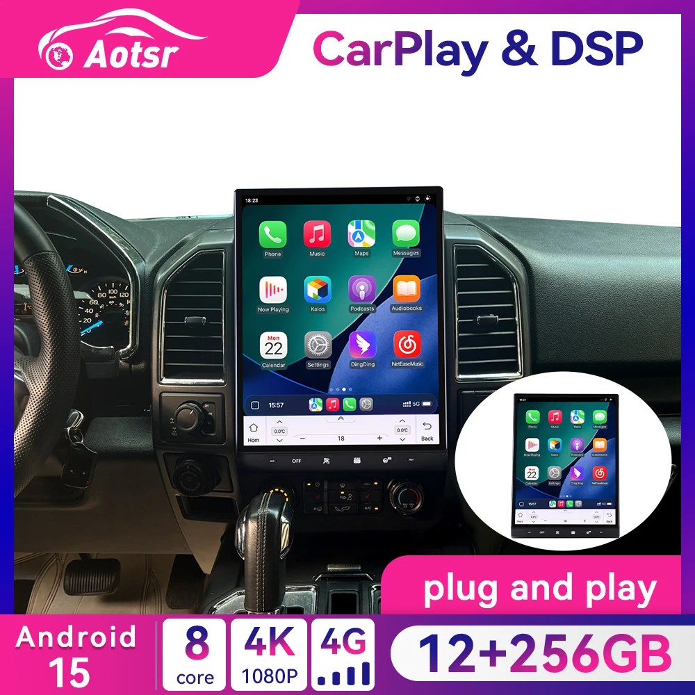 

16.2 Inch 4K Galaxy Screen Android 15 Car Radio For Ford F150 Raptor 2015 - 2021 Tesla Style Stereo GPS Navigation DSP Head Unit