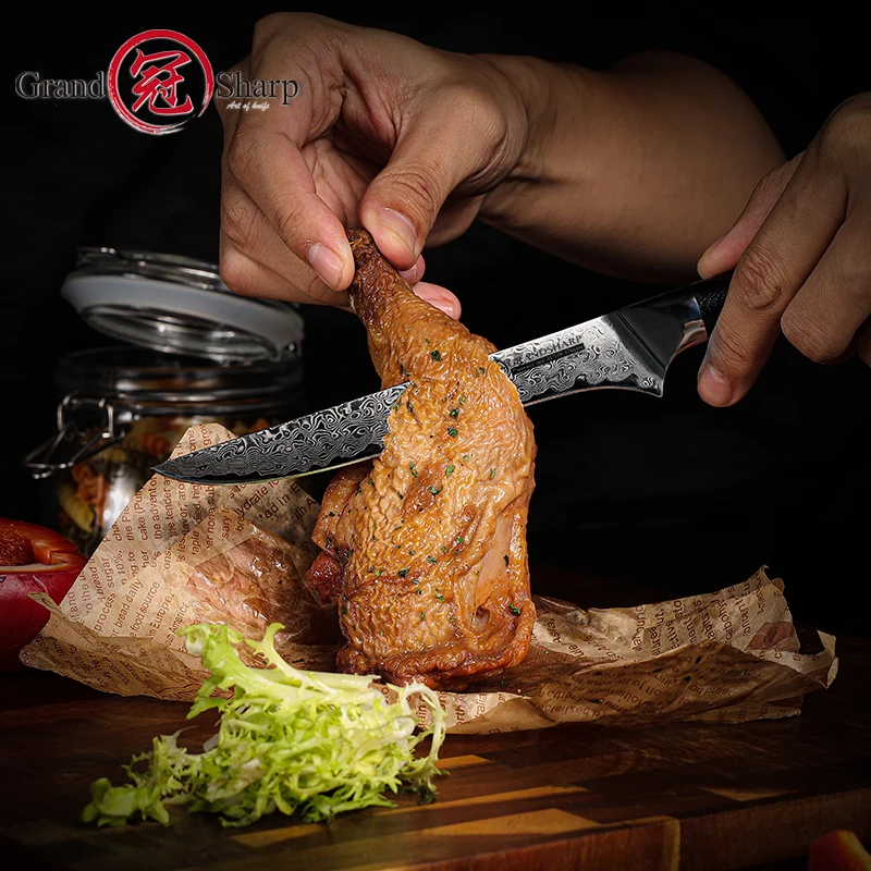 Damascus Boning Knife 5.5 Inch  Japanese Damascus Steel Butcher Knife Chef\'s Kitchen Knives Slicing Filleting Cooking Tools