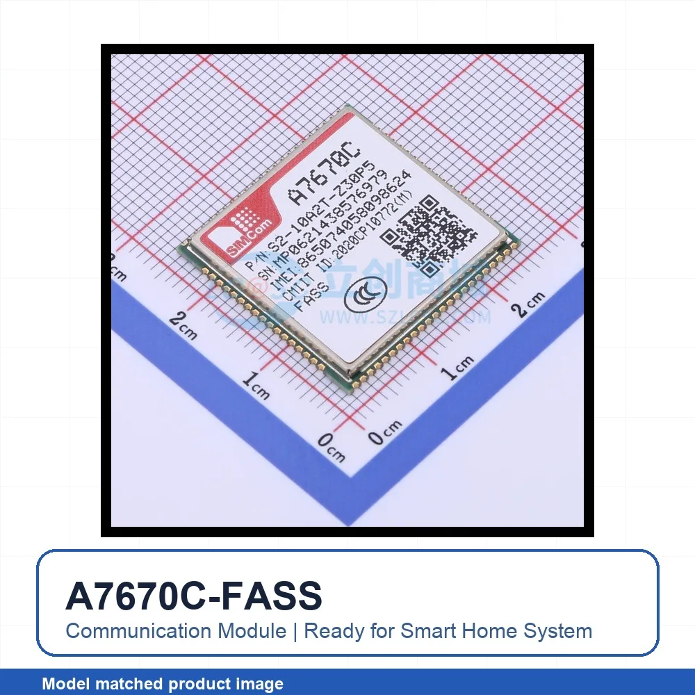1pcs A7670C-FASS SMD 24x24mm LTE I2C UART SPI USB GPIO SIM 3.4V 4.2V Cellular LTE Communication Module for Smart Home System