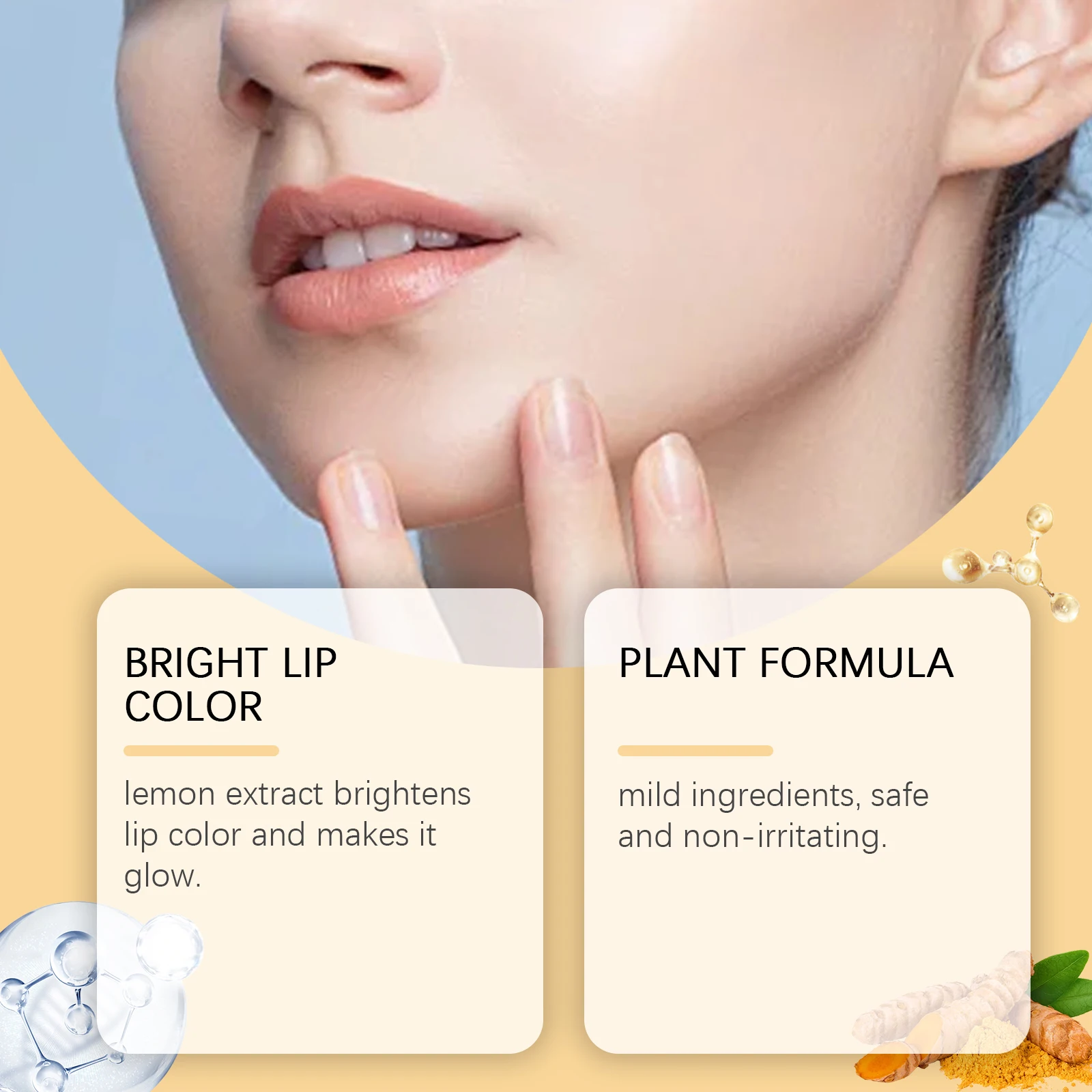 OUHOE 30g Turmeric Lemon Lip Scrub Gentle Exfoliating Lip Care Moisturizing Nourishing For Soft Smooth Lips Daily Use Non Irritating
