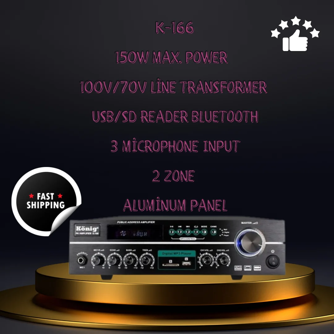 K-166 2-Zone 150w Line Transformer Amplifier Amplifier of you want to places separate into 2 different zones