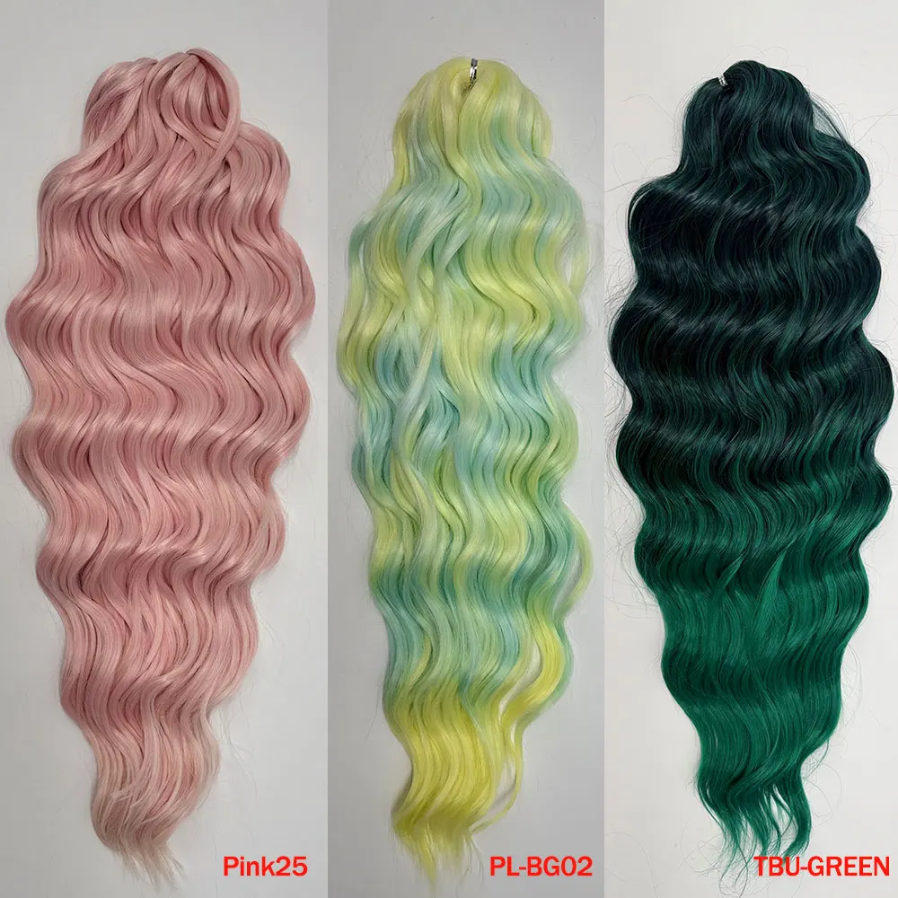 24 بوصة الاصطناعية تويست الكروشيه الشعر العميق متموج العاطفة تويست الكروشيه الشعر أومبير شقراء شقراء قوس قزح تجديل وصلات شعر #6