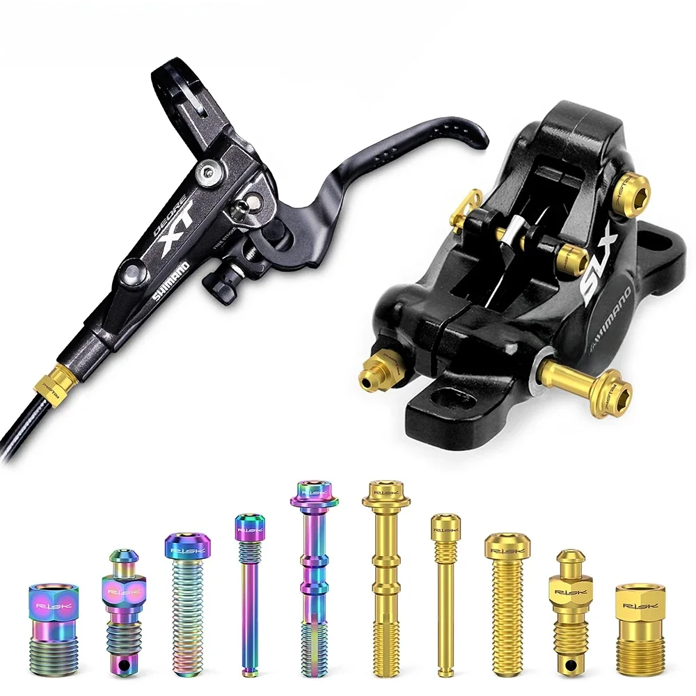 AliExpress RISK Titanium Screw Bicycle Oil Disc Brake Clamp Bolts For SHIMANO/SRAM MTB Bike All series Oil Disc Brake Oil Tube Caliper Bolt