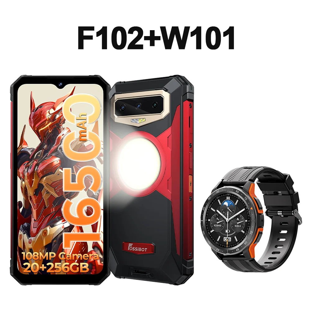 FOSSIBOT F102 Rugged 20GB+256GB 16500mAH Android 13,6.58 FHD