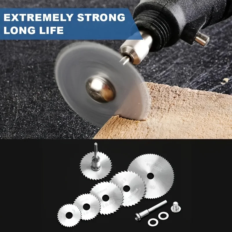 1 set of 8-piece drill bit rotary tool cutting blade set, rotary tool drill saw blade, 6-piece high-speed steel saw blade with 1 view 6