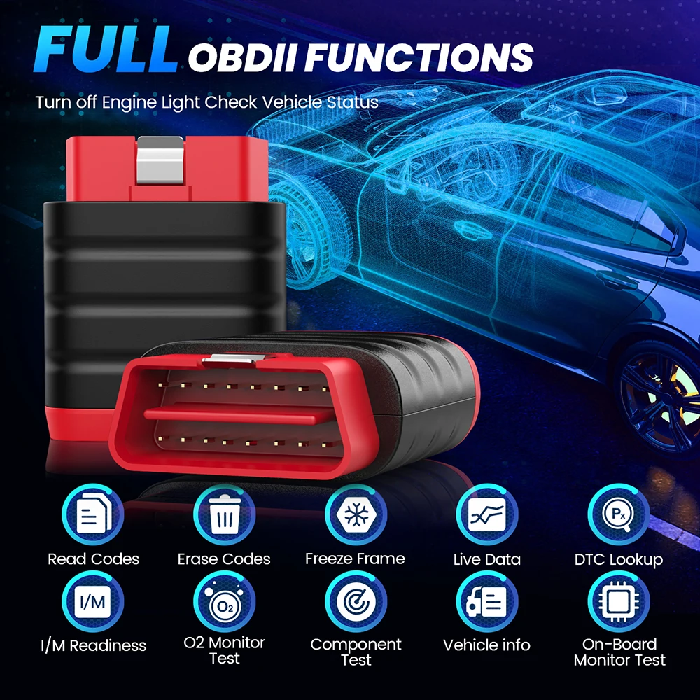 Lecteur Code OBD2 Portable Qiping – Diagnostic Moteur 12V/24V – Écran 2.8" Couleur – Multilingue Dont Français