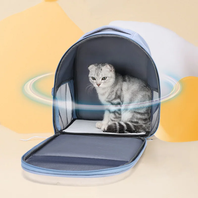 Zaino portatile per gatti di grande capacità borsa da viaggio per animali domestici traspirante borsa per gatti pieghevole resistente all\'usura per