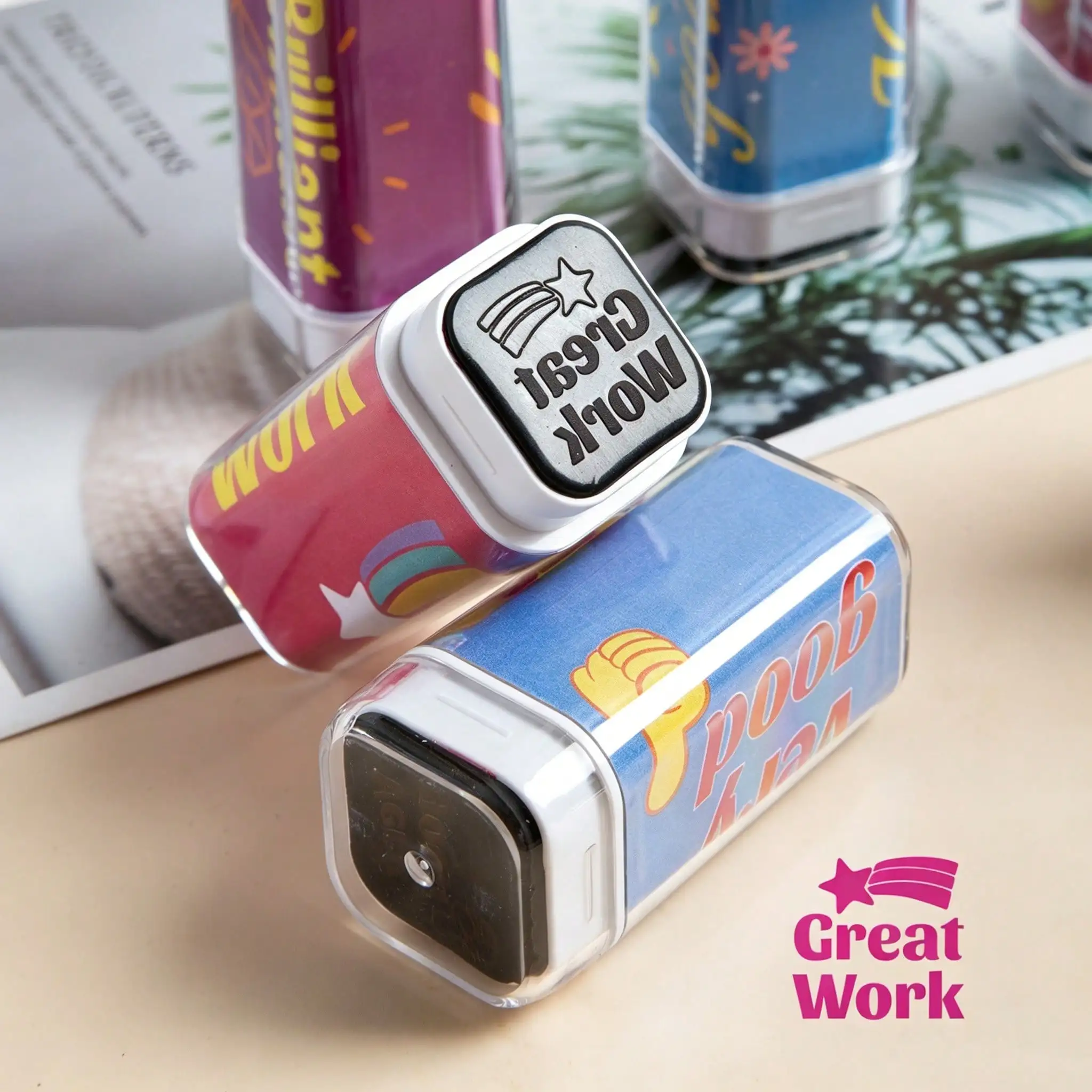 English Encouragement Stamps, Teacher Comment Stamps, Motivational Stamps to Boost Kids' Learning Interest.