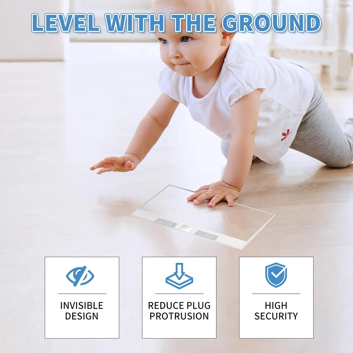 Built-In Floor Socket Outlet Box Inlaid Waterproof  Floor Socket Recessed Modern Hidden Multi Socket Outlets for Home & Office