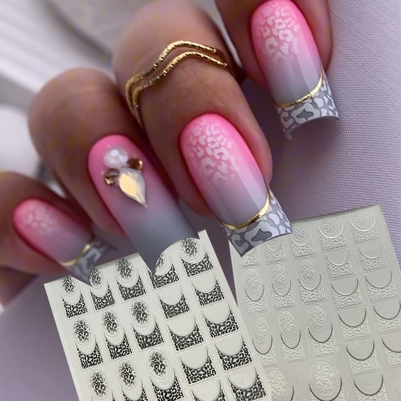 Nieuwe Sexy Luipaard Nail Art Zelfklevende Stickers Stickers Stickers Dierenmode Nagelaccessoires Gradiënt Lijn Nagel Sticker