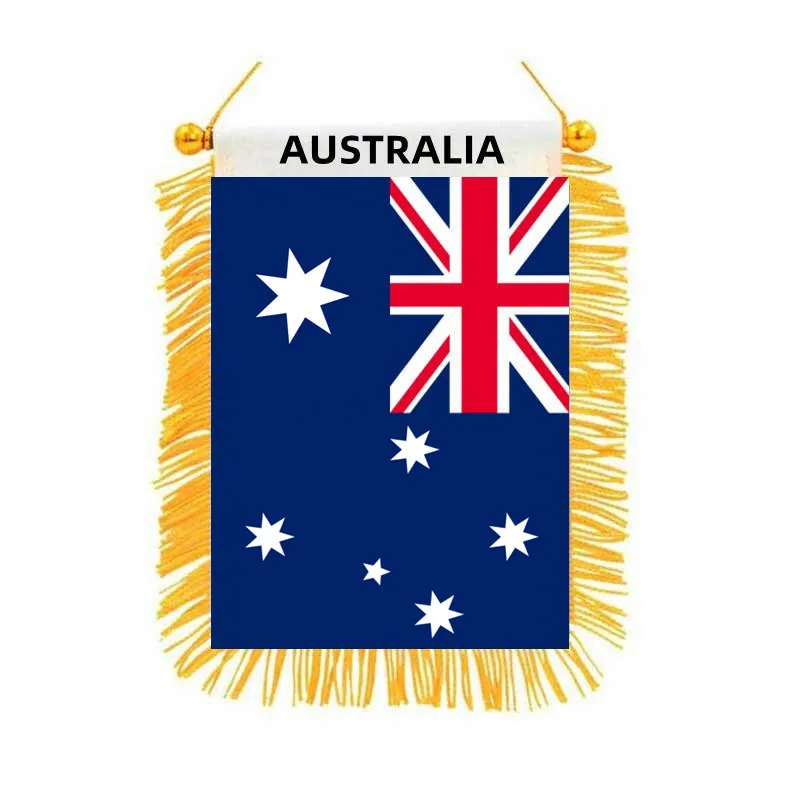 Australia Double Sided Mini National Flag High Quality Printed Hanging Blackout Cloth Car Wndow Adornment Flags