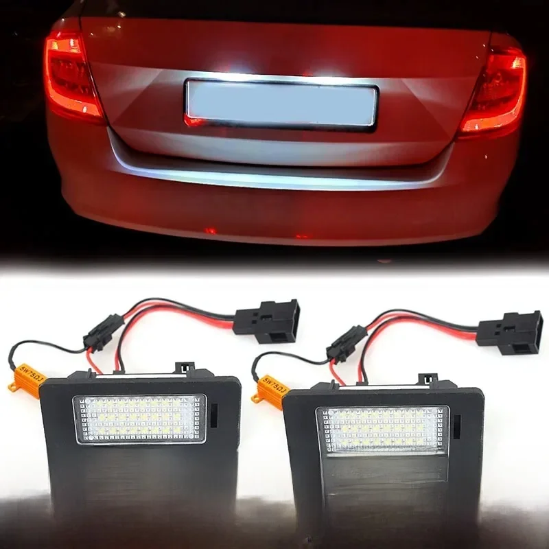 Para oświetlenia tablicy rejestracyjnej LED Automatyczna lampka sygnalizacyjna LED Pasuje do SKODA Octavia 3 / Superb B6 / Rapid / Yeti / Fabia — zdjęcie 2