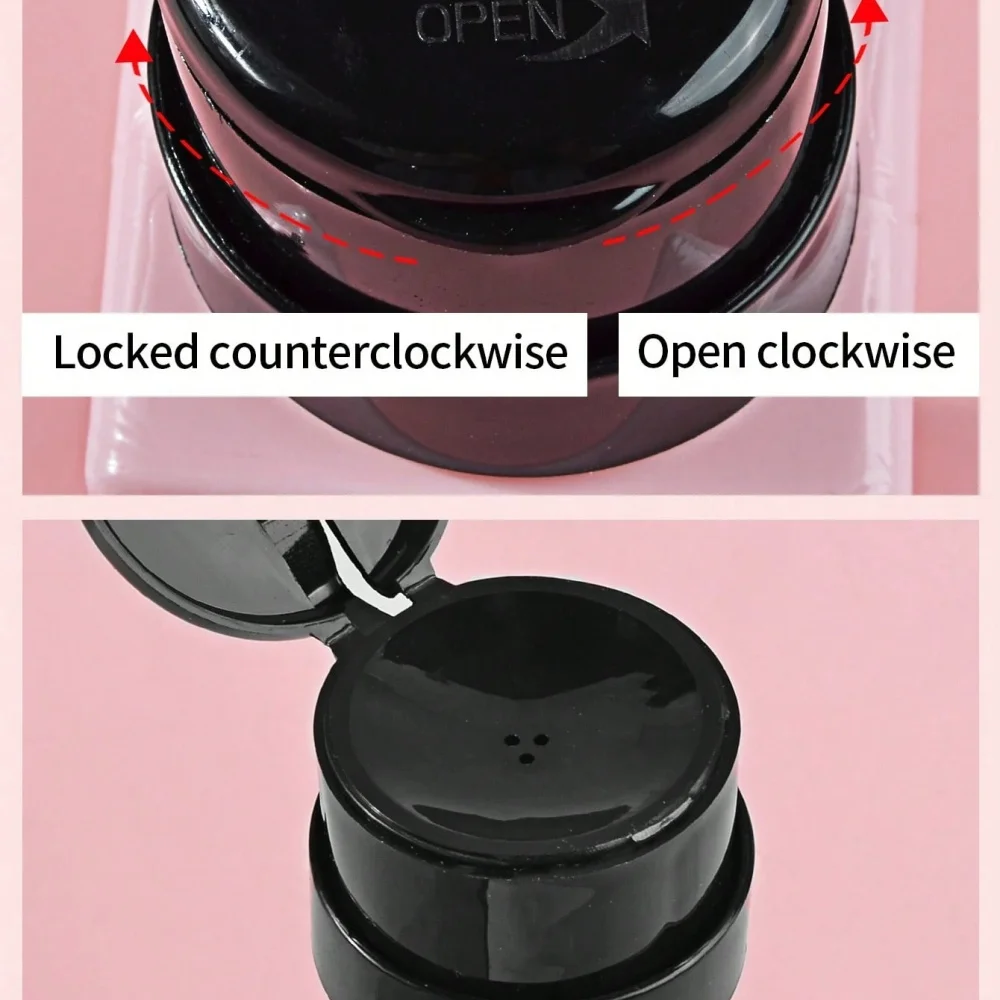 قطعة واحدة من زجاجة إزالة طلاء الأظافر بالضغط الوردي من كليمنونة - أداة مانيكير محمولة للاستخدام المنزلي في صالونات تزيين الأظافر #4