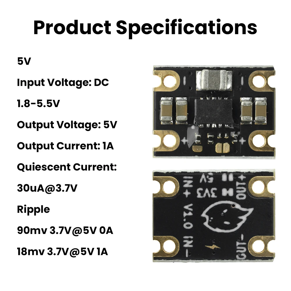 TPS63802 MINI Lithium Battery Boost Buck Module DC 1.8-5.5V to DC 3.3/5V 2A/1A Step UP Step Down Power Supply Converter Module