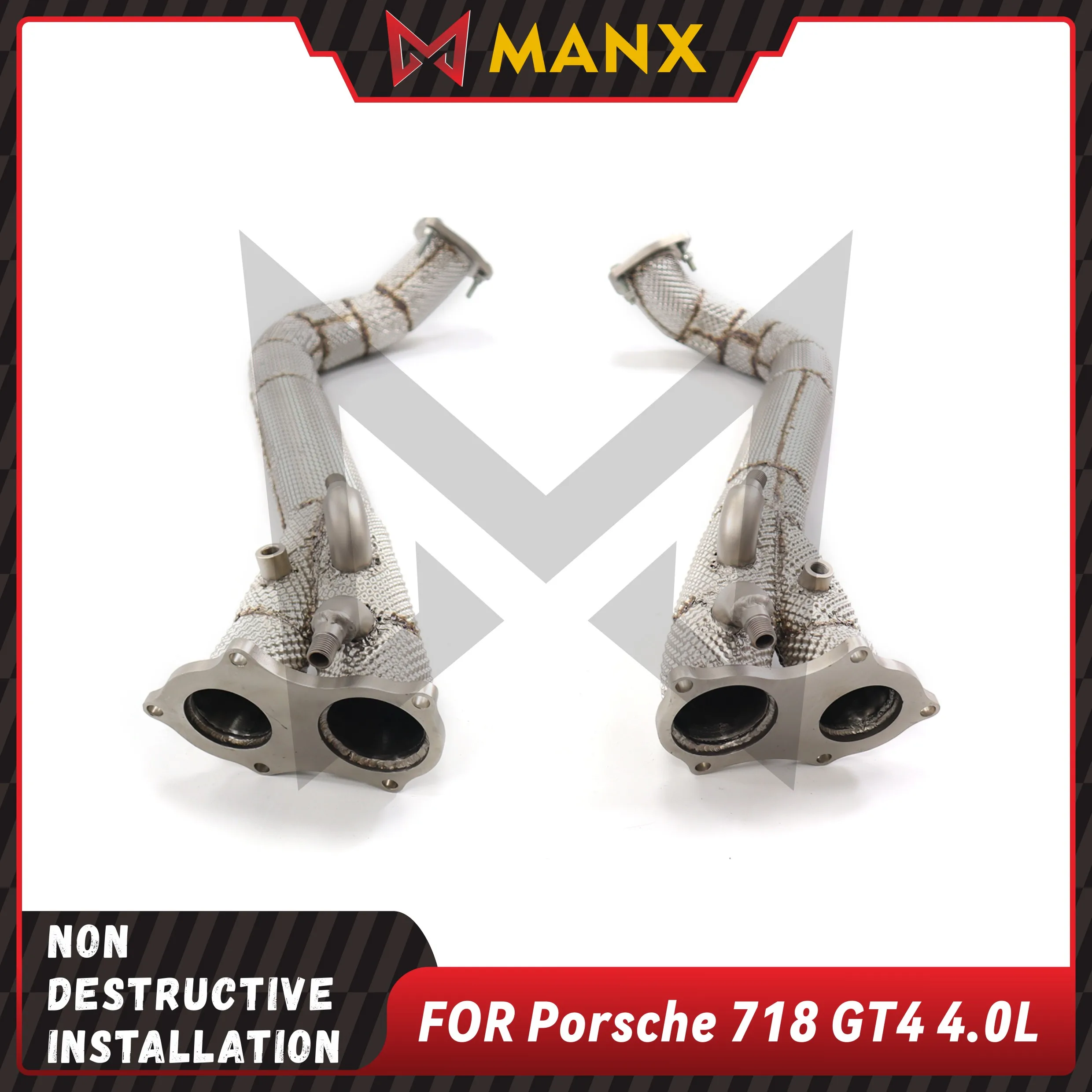 Suitable for Porsche 718 GT4 GTS 4.0L Downpipe Performance Exhaust fitting With OPF Heat Shield Lossless installation