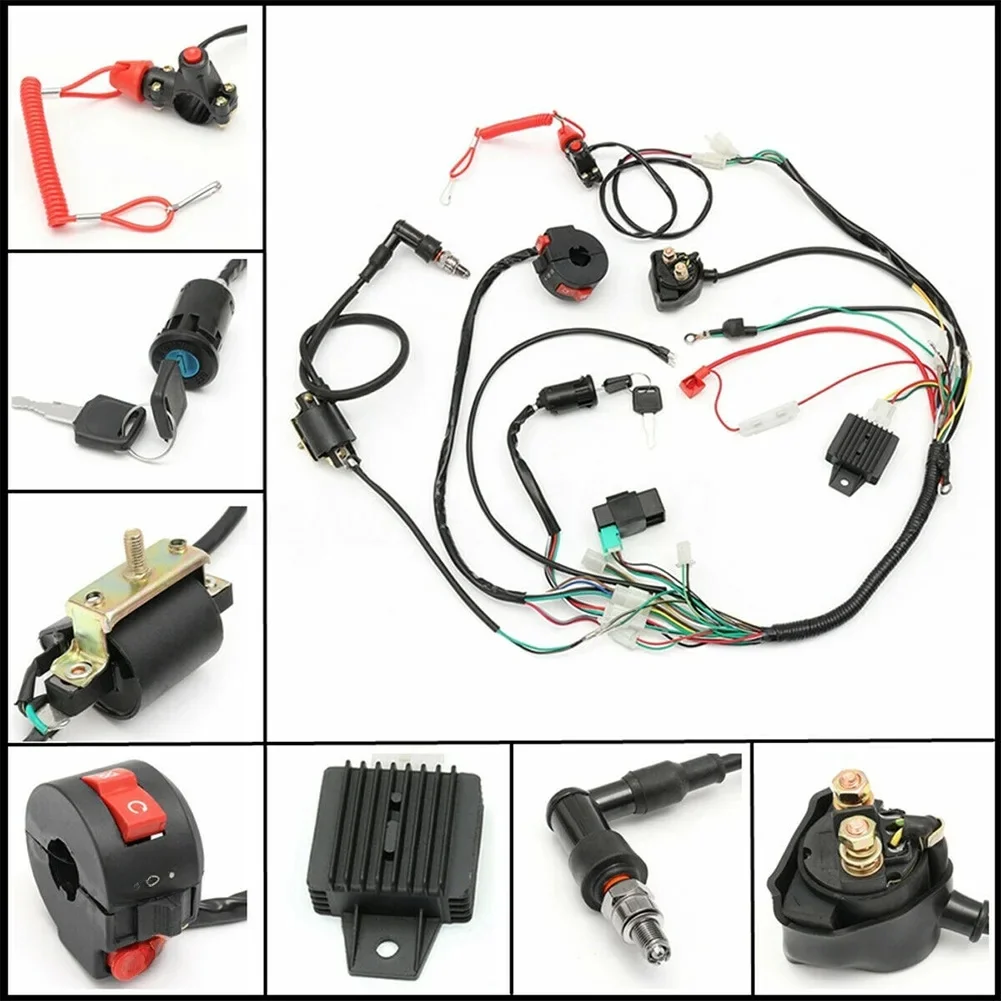 Motocykl CDI kable w wiązce krosna elektromagnetyczny cewki zapłonowej prostownika dla 50cc 110cc 125cc PIT Quad motor terenowy ATV części zamienne do motocykli — zdjęcie 2