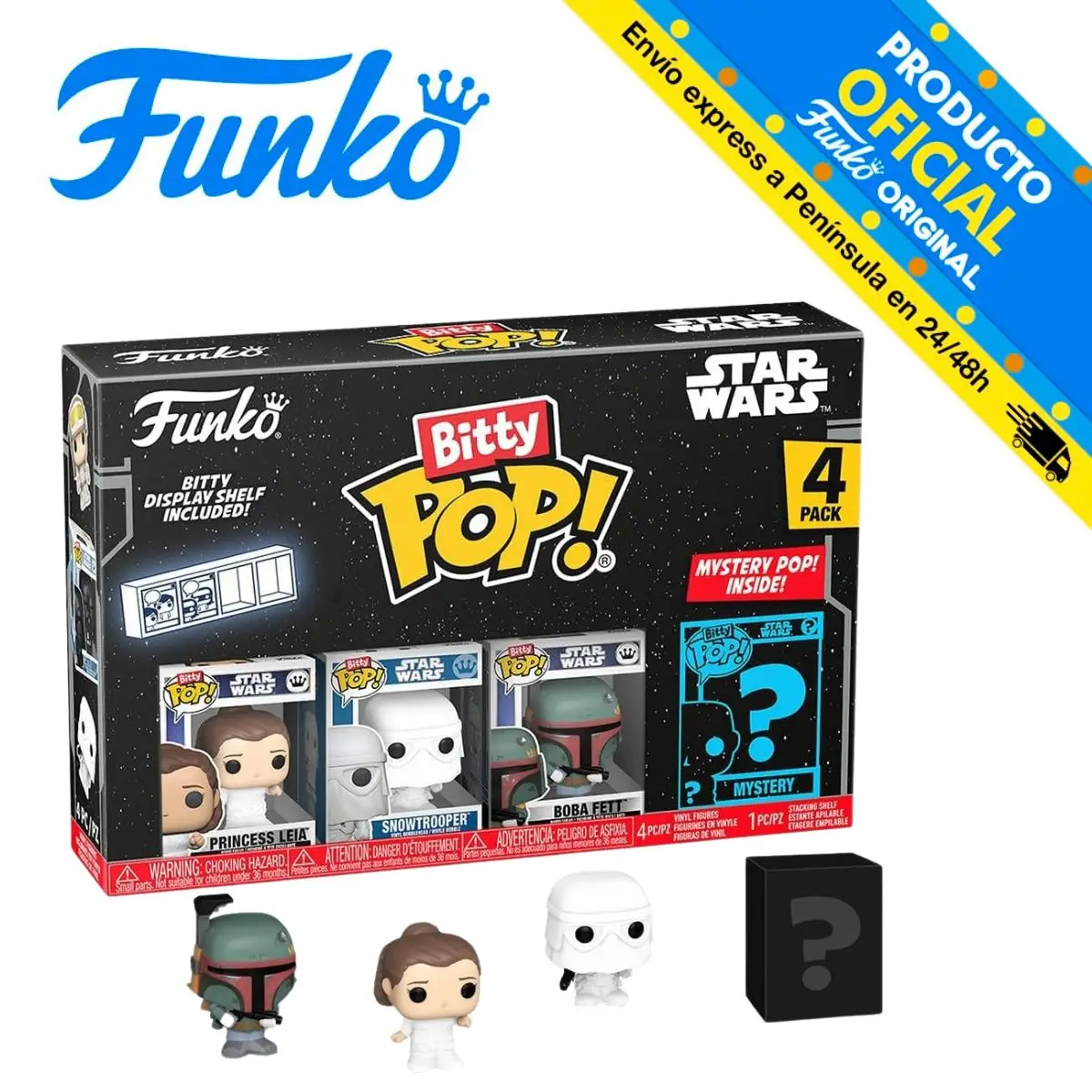 FUNKO BITTY POP! STAR WARS: Princess LEIA, SNOWTROOPER, BOBA FET Y?, 83669, original, toys, boys, girls, gifts, collector, dolls, store, box, new, man, official license