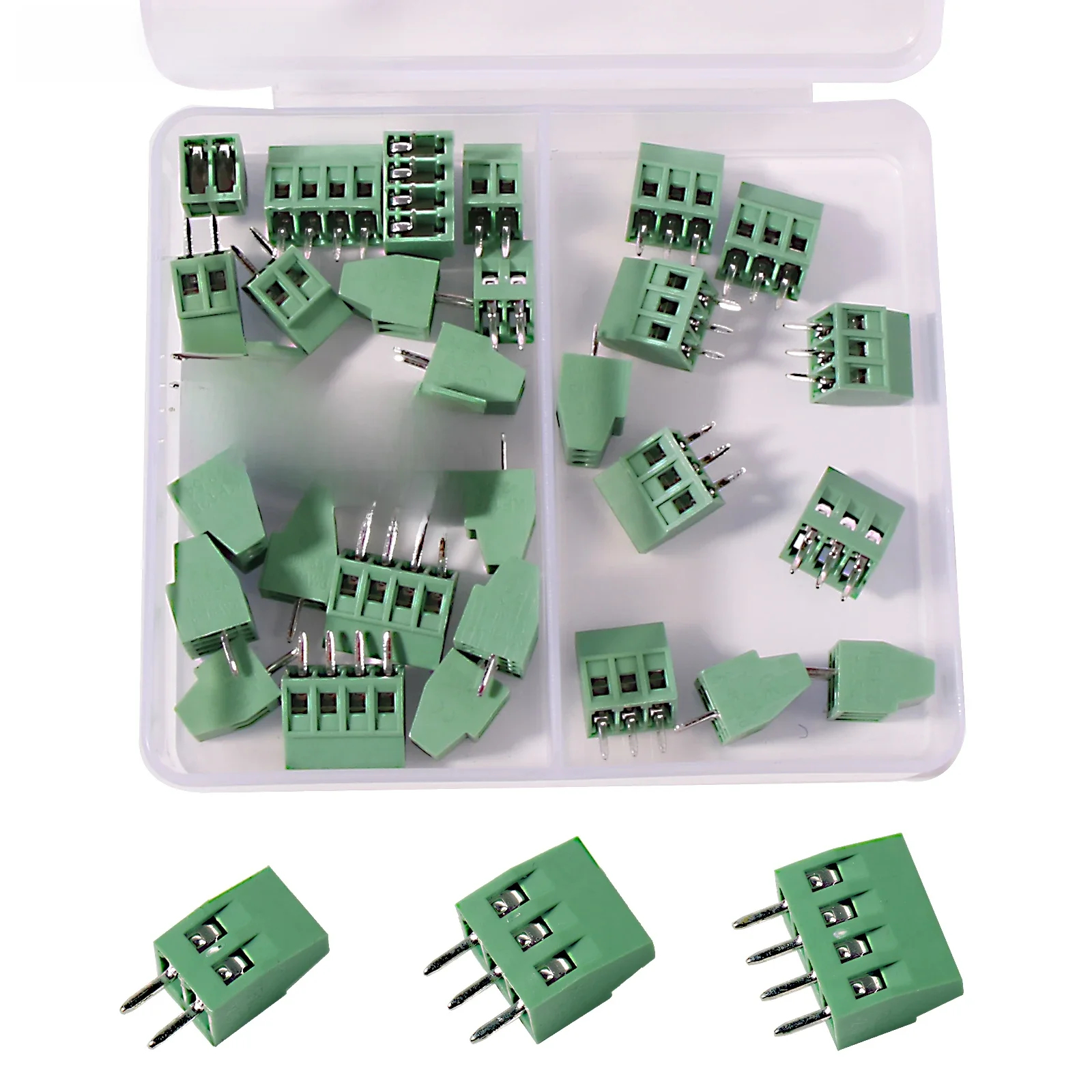 30 szt. Zestaw złączy bloku zacisków PCB KF128-2.54 2Pin 3Pin 4Pin — zdjęcie 2