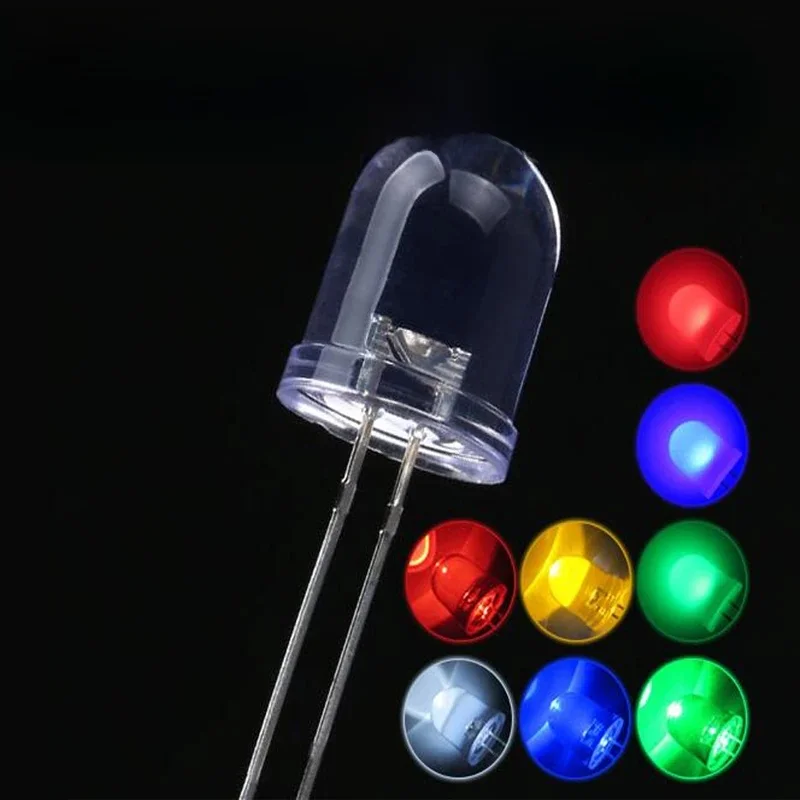 20Pcs 8MM Zestaw diod LED 3V Zestaw emitujących światło Biały Zielony Czerwony Niebieski Żółty Różowy Fioletowy Pomarańczowy RGB Szybki Powolny Ciepły ZESTAW LED — zdjęcie 2
