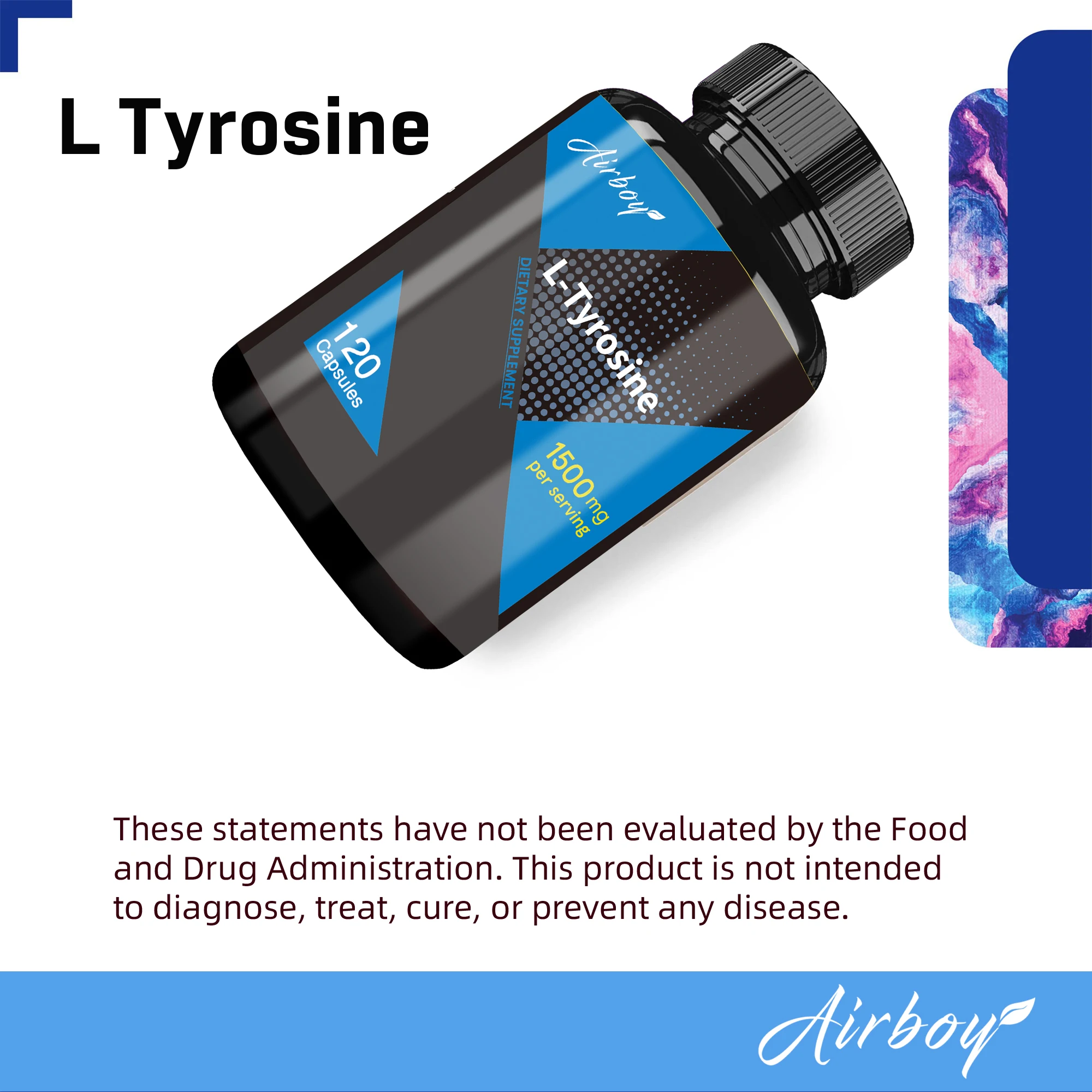 L-Tyrosine يدعم إنتاج الطاقة الطبيعية والتغذية الرياضية ويدعم الذاكرة والتركيز ، كبسولات