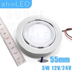 EtrnLED 야외 방수 LED 스포트라이트, 초박형 매입형 다운라이트, 12V, 24V, IP65 캐비닛 옷장, 욕실, 홈 사우나 조명, 3W