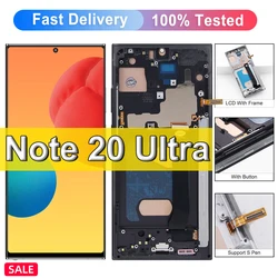 TFT Für Samsung Note 20 Ultra Bildschirm 4G LCD Touch Screen Ersatz + Rahmen Für Samsung Galaxy Note 20 Ultra 5G N986B LCD Display