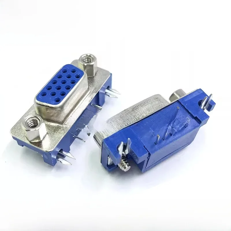 5 sztuk VGA interfejs HDR15 DB15 DR15 żeńskie wygięte stopy trzy rzędy gniazdo złącza 3.08MM — zdjęcie 2