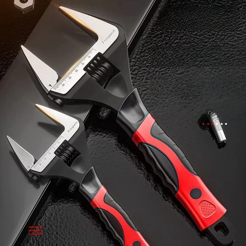 AliExpress NONE Adjustable large open end wrench Universal wrench CR-V Steel Machinery shop repair tool Car motorcycle bicycle wrench Hand tool