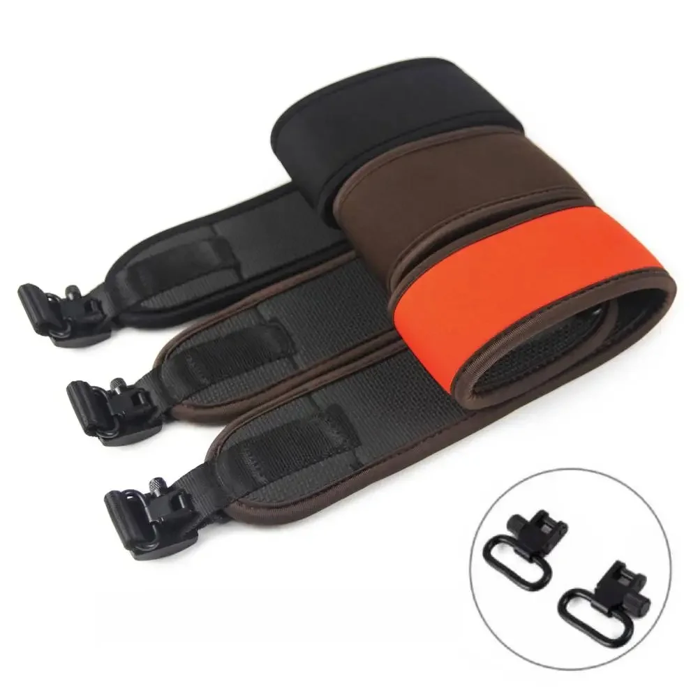 GUGULUZA sangle de fronde de fusil en néoprène fronde de fusil de chasse avec émerillons ceinture d'épaule antidérapante rembourrée pour armes accessoires de pistolet de chasse