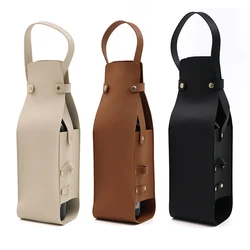 Wine Gift Bag, Reusable Leather Wine Tote Carrier, Double Layer Champagne Beer Gift Bags Carrier, for Birthday Bridal Showers