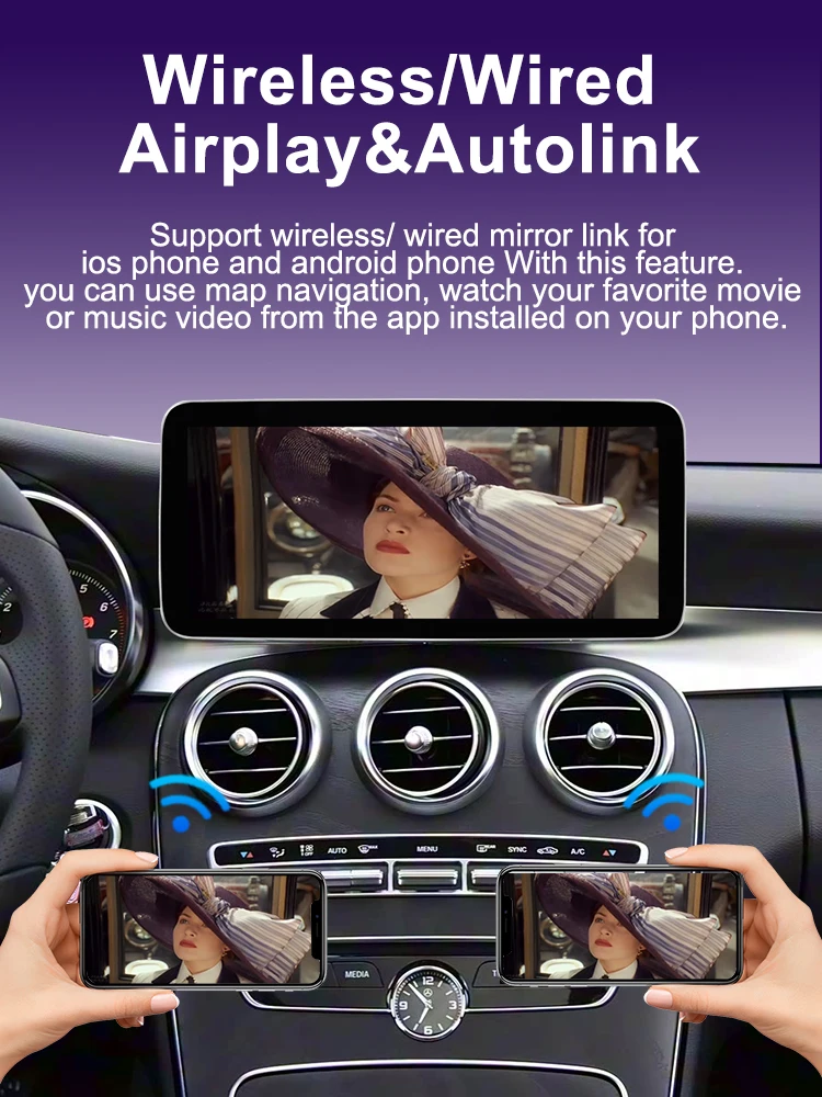 AUTOTOP 10,25 Zoll Linux Auto-Multimedia-Radio für Mercedes Benz C-Klasse W205 GLC W447 NTG 5.0 Carplay Android Auto Airplay Mirroring – Detail 8