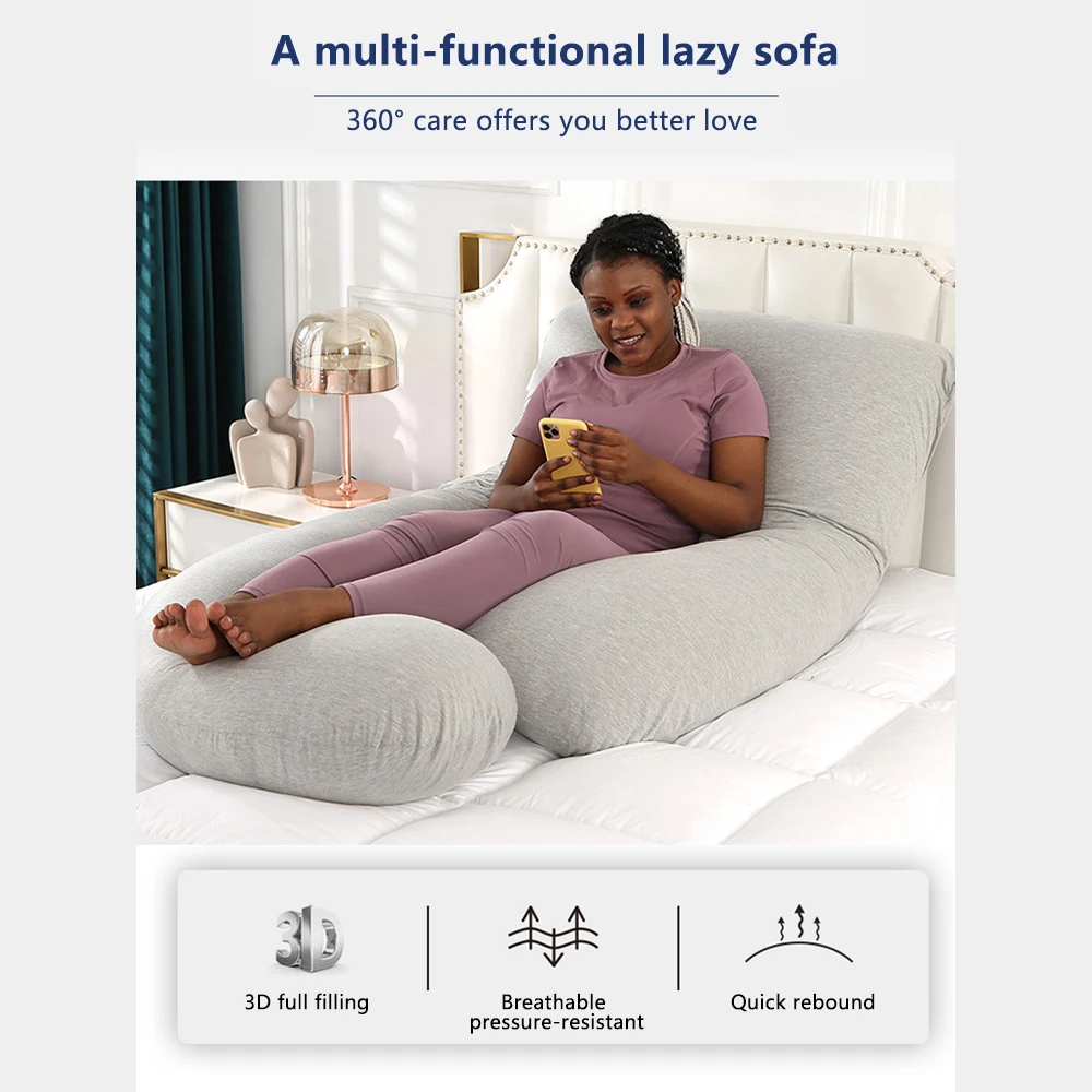 MAMIJOY-almohada de embarazo en forma de J, 175x65cm, cojín para dormir para mujeres embarazadas, almohada de maternidad y embarazo para mamá MP10