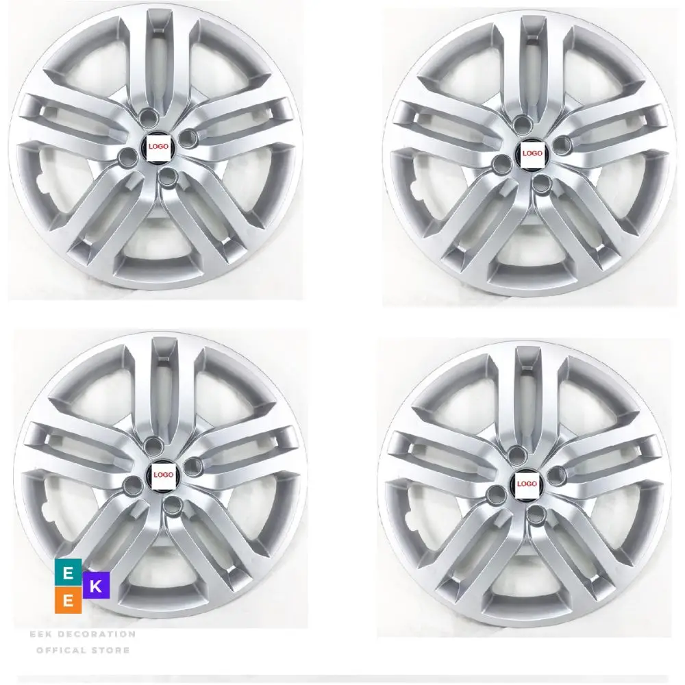 Auto Caps for Wheels Caps Wheel with 14 Inch 15 Inch Hubcap 16 Inch 4 Pieces + Emblem Silver Color Abs plastic A++