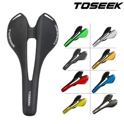 TOSEEK Full Carbon Fiber Bicycle Saddle Road MTB Bike Saddle 105G Ultralight Bicycle Seat Cushin Carbon Rail MTB Seat