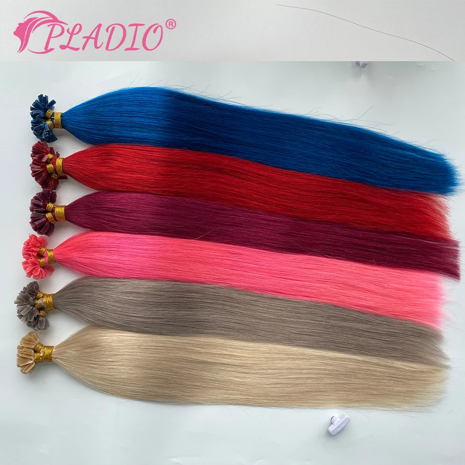 PLADIO V Tip Hair Extensions Human Hair 12\