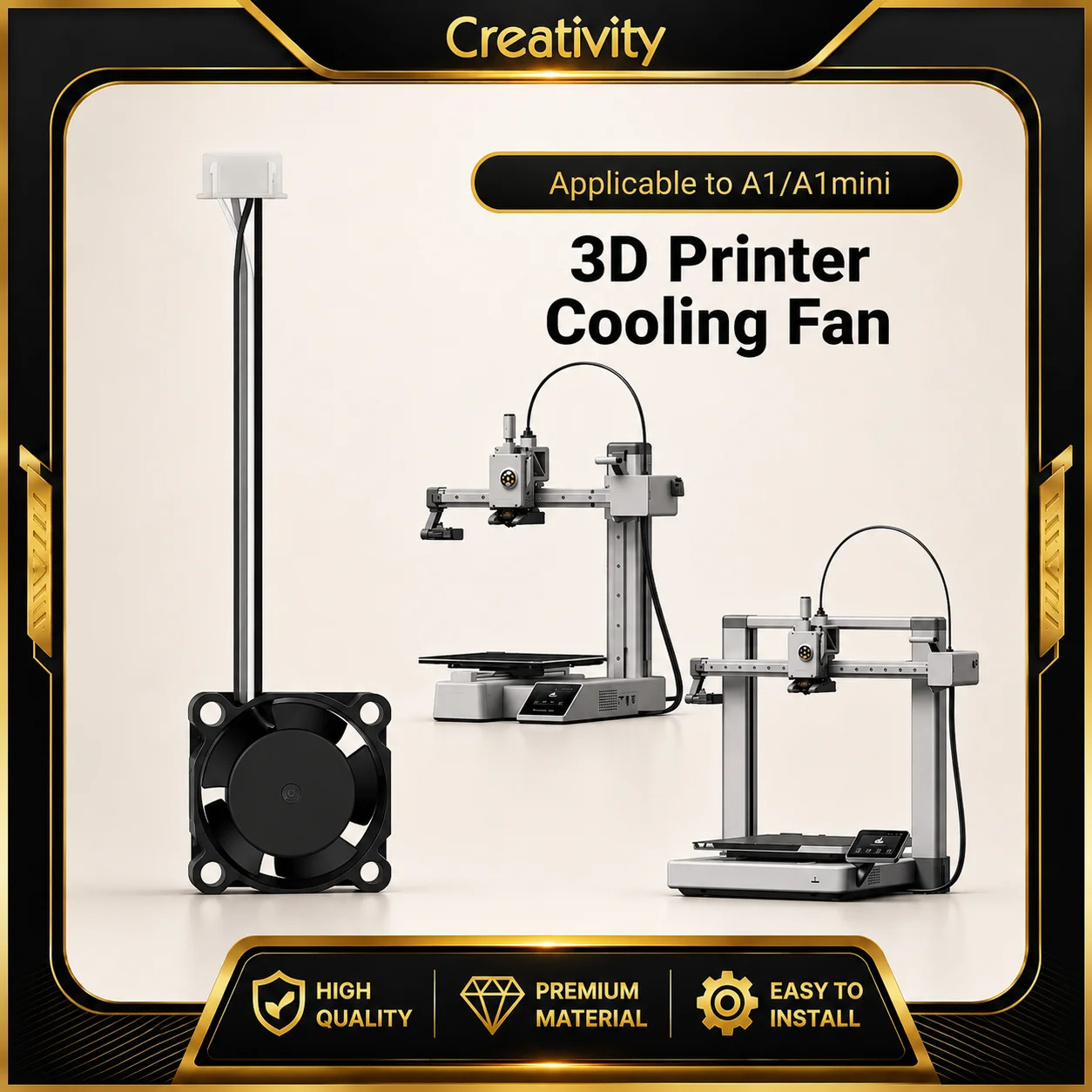 Upgraded 2510 Silent Axial Fan Bamboo Lab A1 Mini Hotend Cooling Fan for Bamb Lab A1 and A1 Mini 3D Printer Accessories