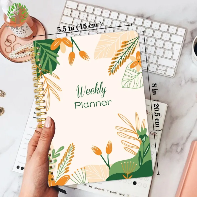 1pc Undated Weekly Planner To Do List Notebook Daily Schedules Spiral Goals Journal With Habit Tracker 52 Sheets