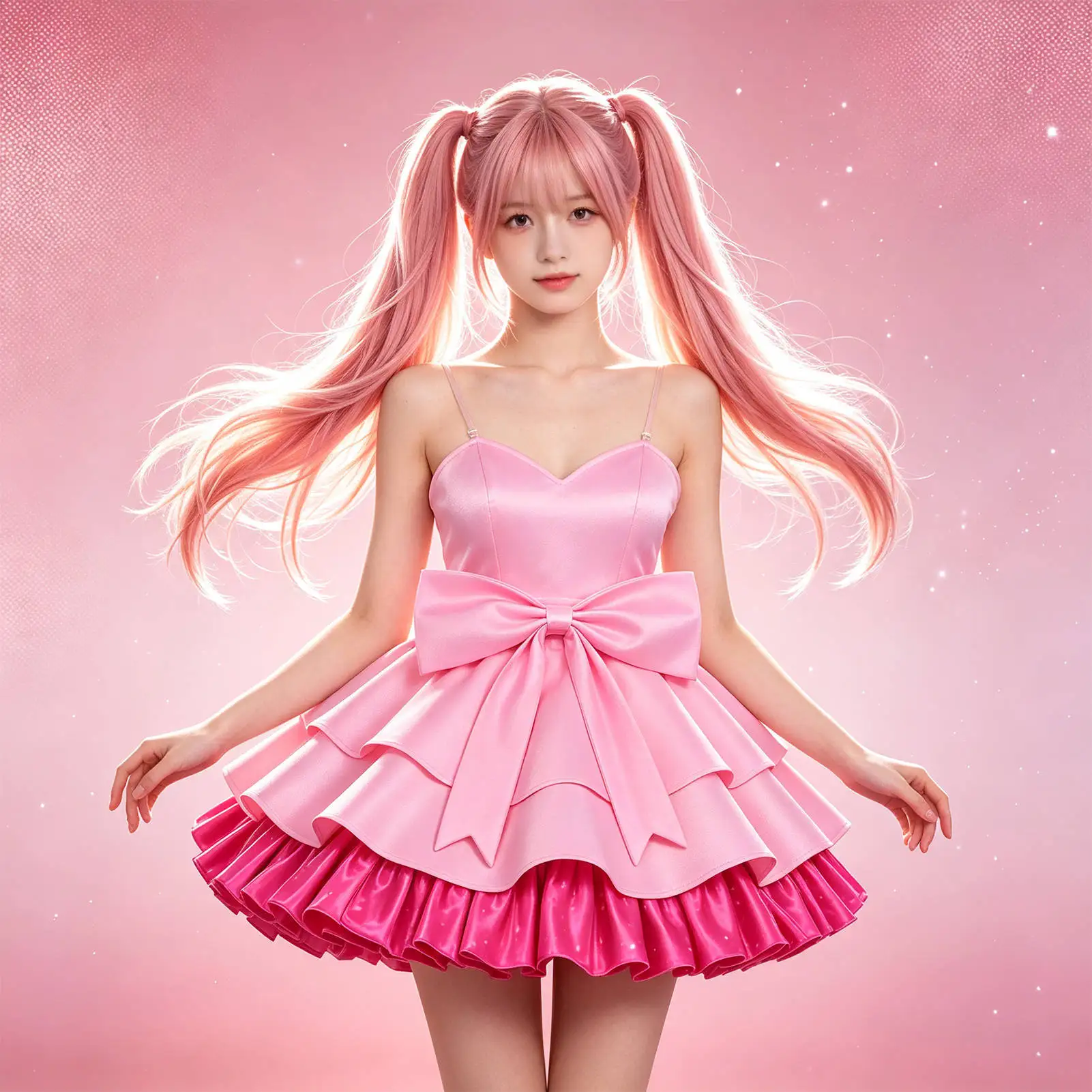 Alien Stage Mizi Cosplay Costume Pink Dress Idol Stage Outfit ALNST Character Halloween Party Costume view 2