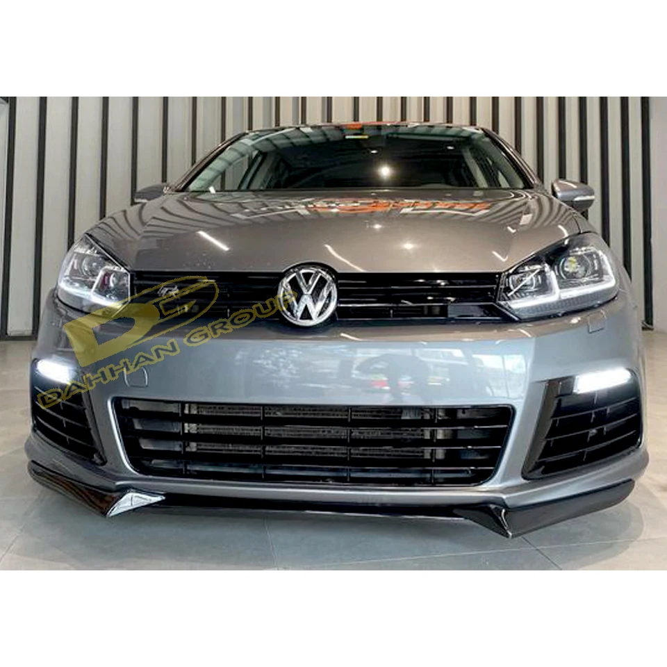 V.W Golf MK6 2008 - 2012 R 3 Pieces Front Bumper Splitter Lip Spoiler Wing Piano Gloss Black Plastic Bodykit Front Extension