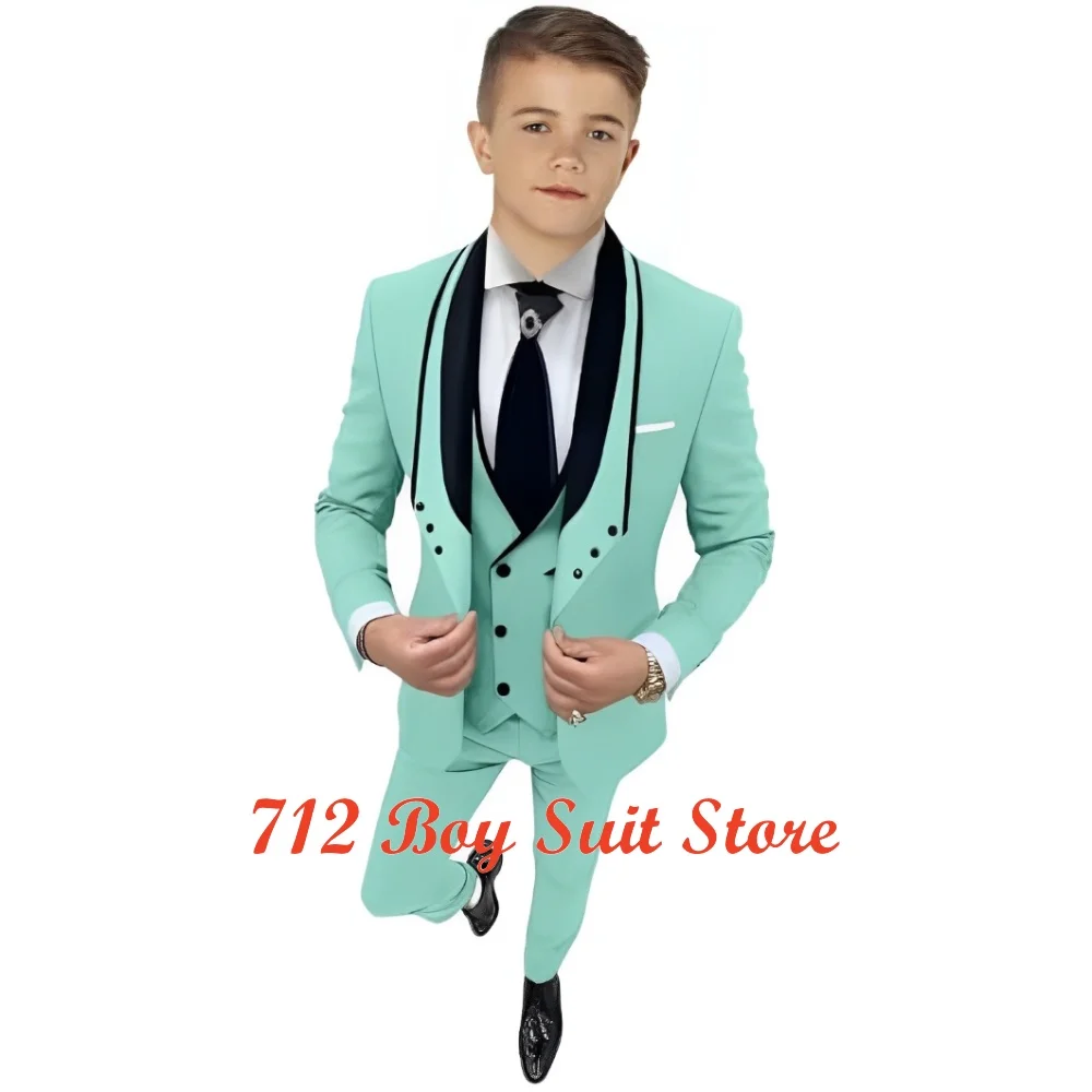 

3 Piece Boys Suit Formal Kids Suits Slim Fit Jacket Vest Pants Set Wedding Party Tuxedo Children‘s Blazer