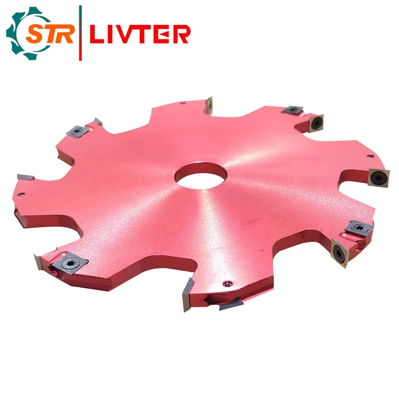 Woodworking Slotting Cutter — 8-Blade Indexable Milling Cutter — Solid Wood Tenoning Cutter — Vertical Milling Slotting Tool