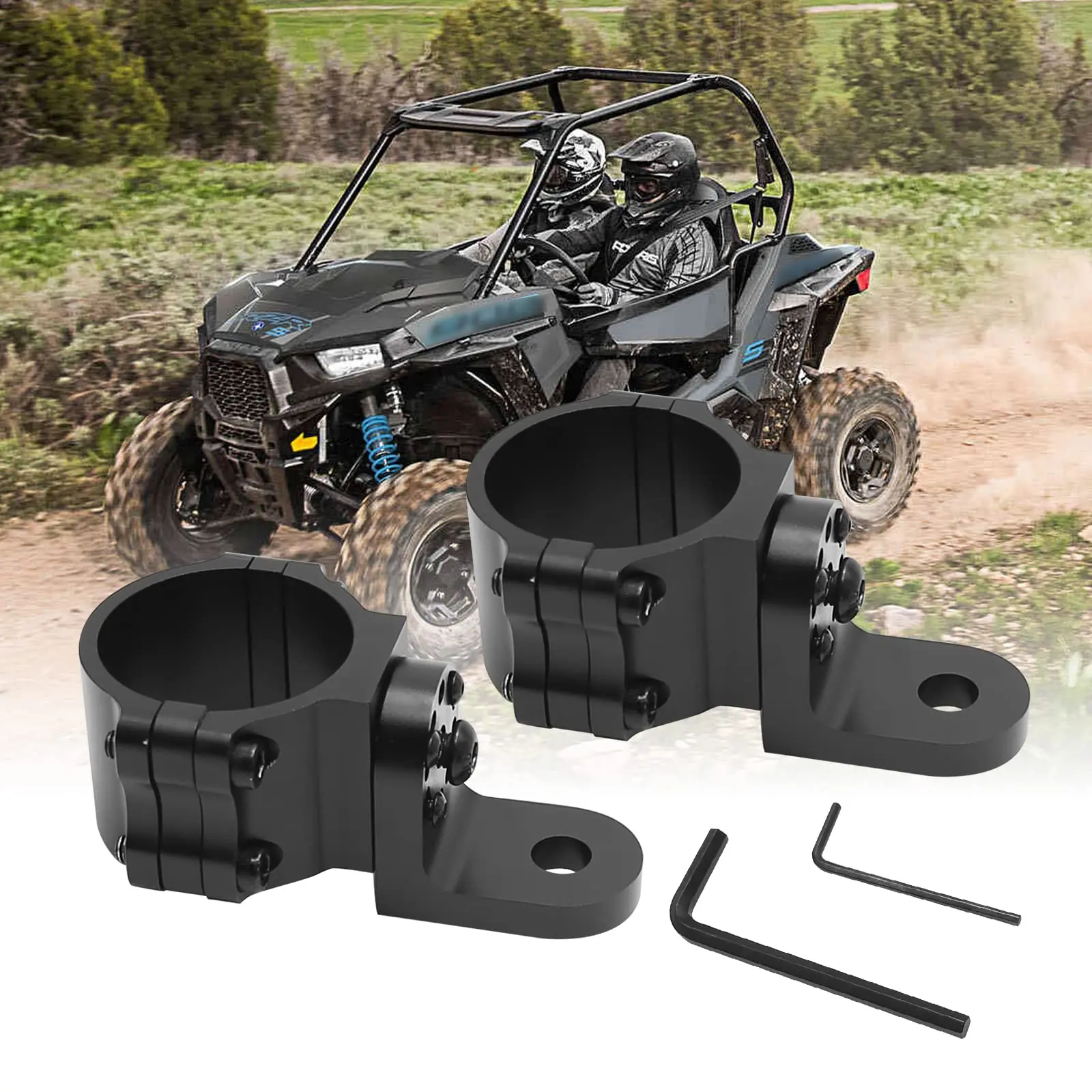 

ATV UTV Flag Mount UTV LED Whip Light Mounts Led Antenna Brackets For 1.75"-2" ATV Roll Bar Cage RZR 900 1000 XP PRO Commander