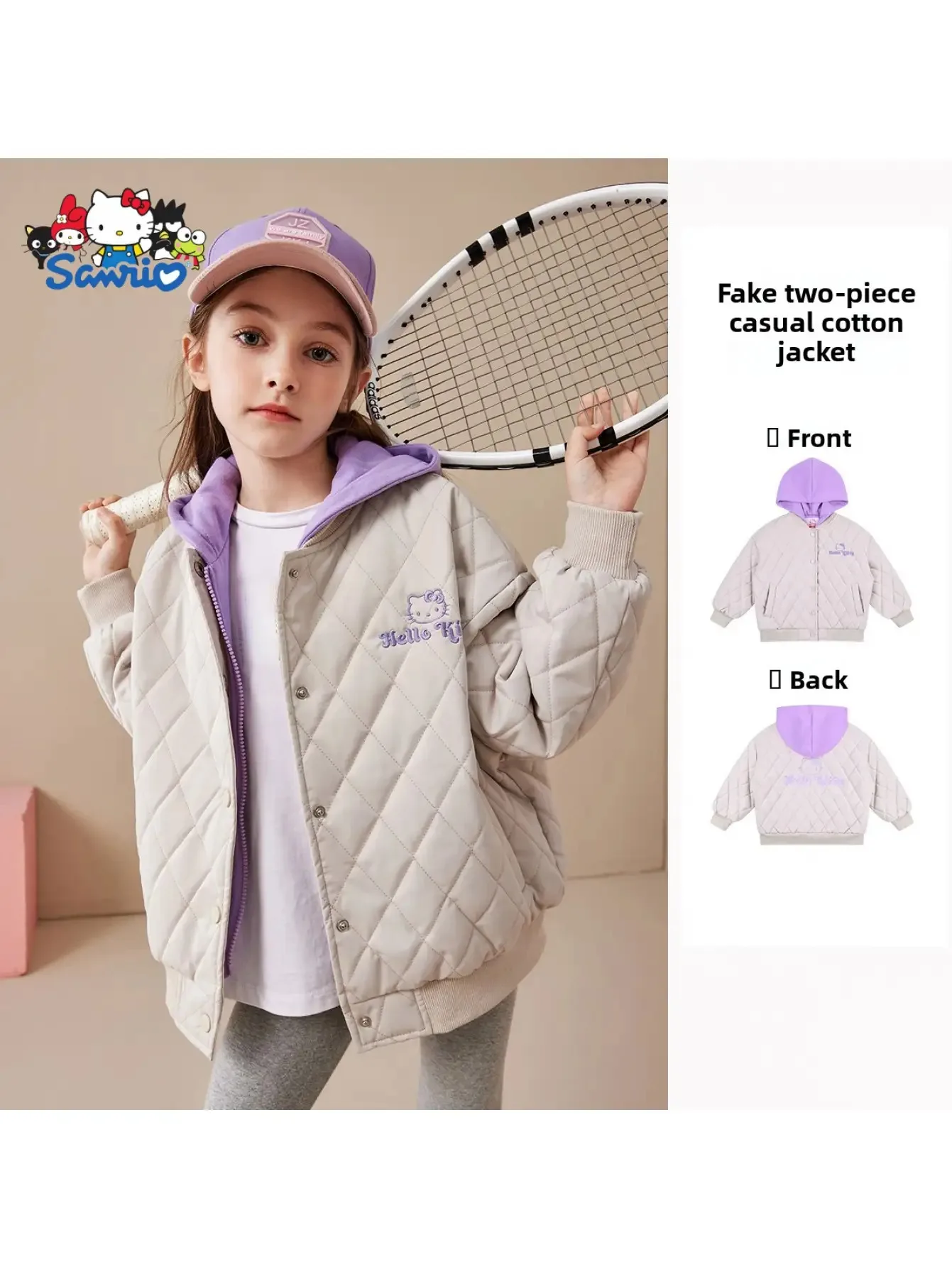 【genuine-licensed】hello-kitty-sanrio-girls'-cooperation-winter-coat-2025-new-warm-quilted-jacket-heart-hello-kitty-print